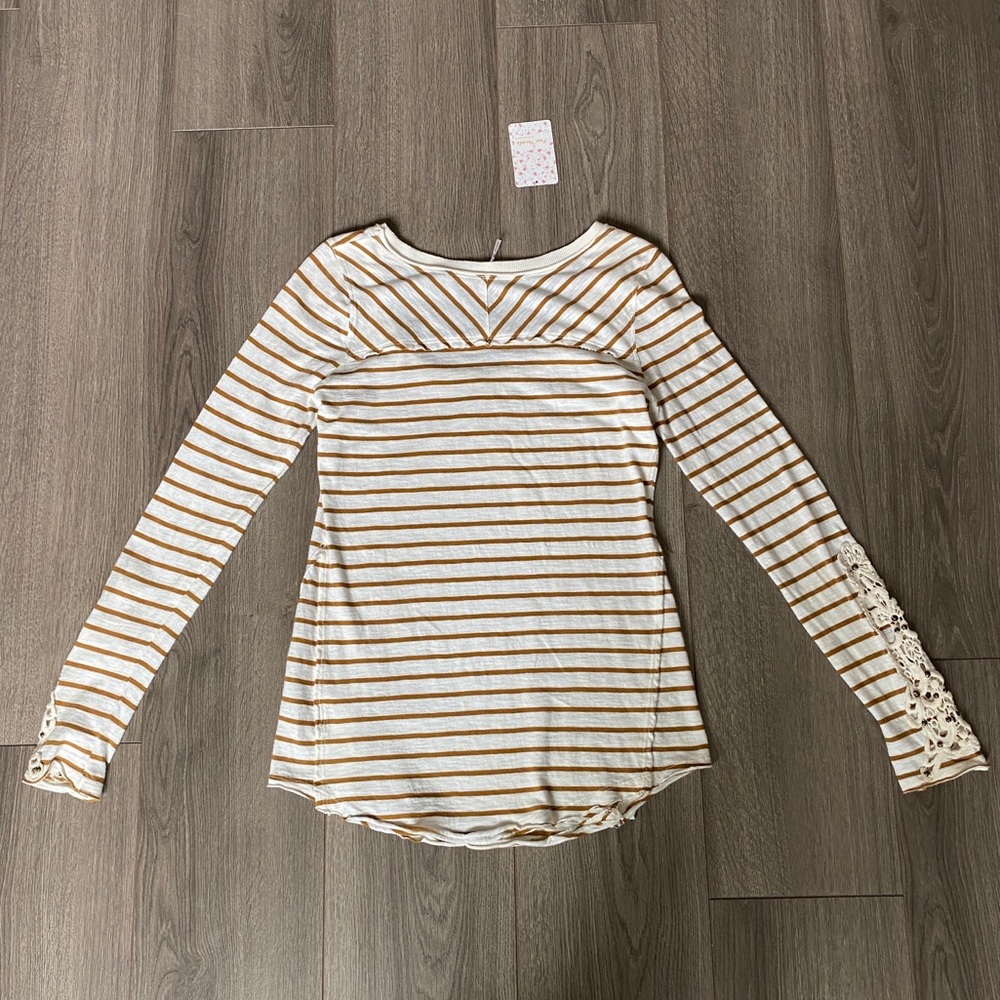 Free People Toosaloosa Thermal Shirt Ivory Medium - Picture 14 of 15